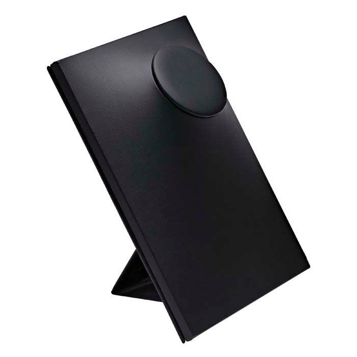 عرض تمثال قلادة بموقفين من الجلد الصناعي الأسود، 215.9 مم