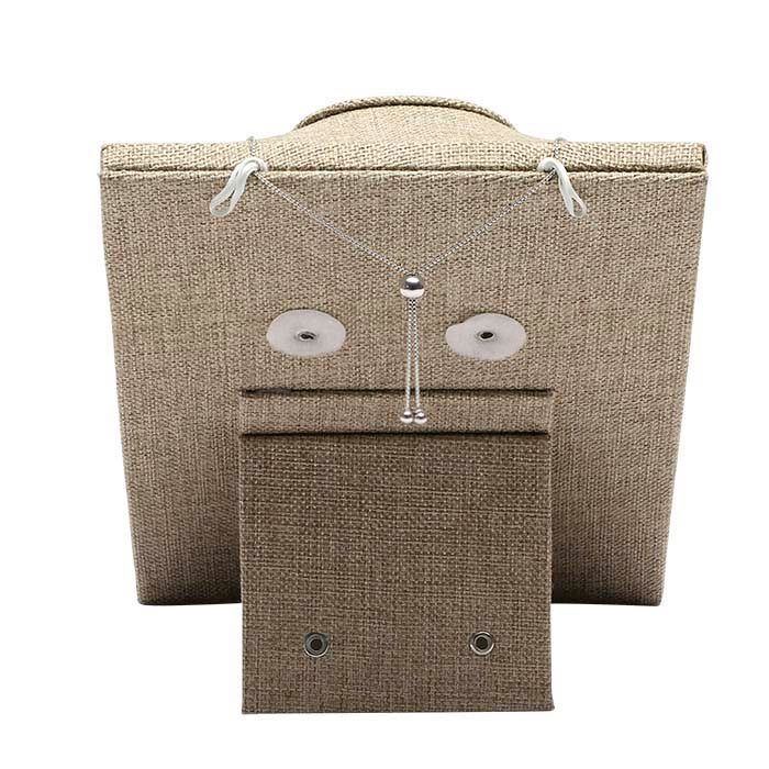 Burlap Dual-Position Easel Necklace Bust Display, 215.9 mm
