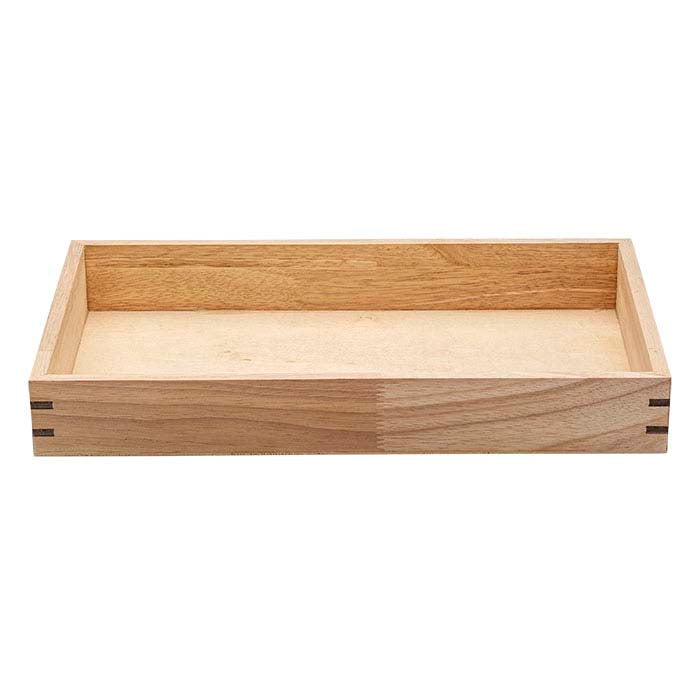 Naturlig trä stapelbar bricka i full storlek