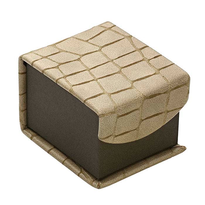 "Mock Croc"Textured Faux Leather Ring Gift Box