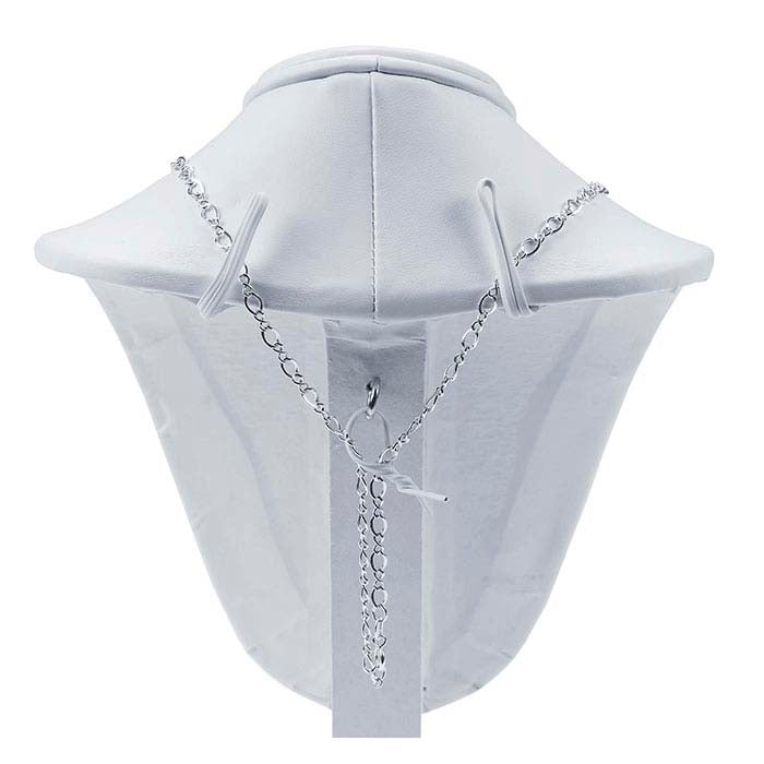 White Faux Leather Necklace Bust Display