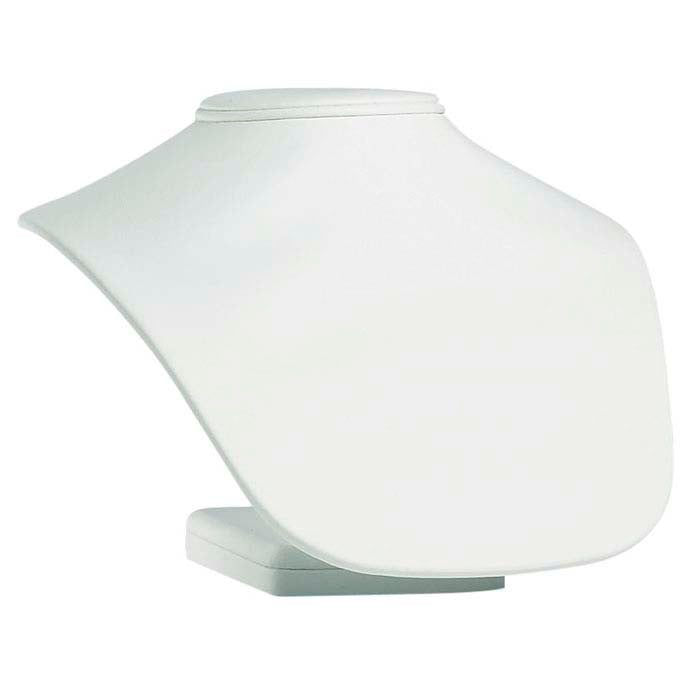White Faux Leather Necklace Bust Display