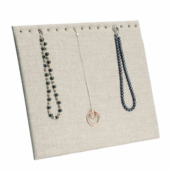 حامل عرض قلادة من الكتان الطبيعي