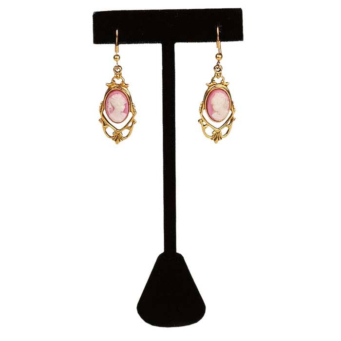 Expositor para Pendientes en T de Terciopelo Negro, 139.7 mm