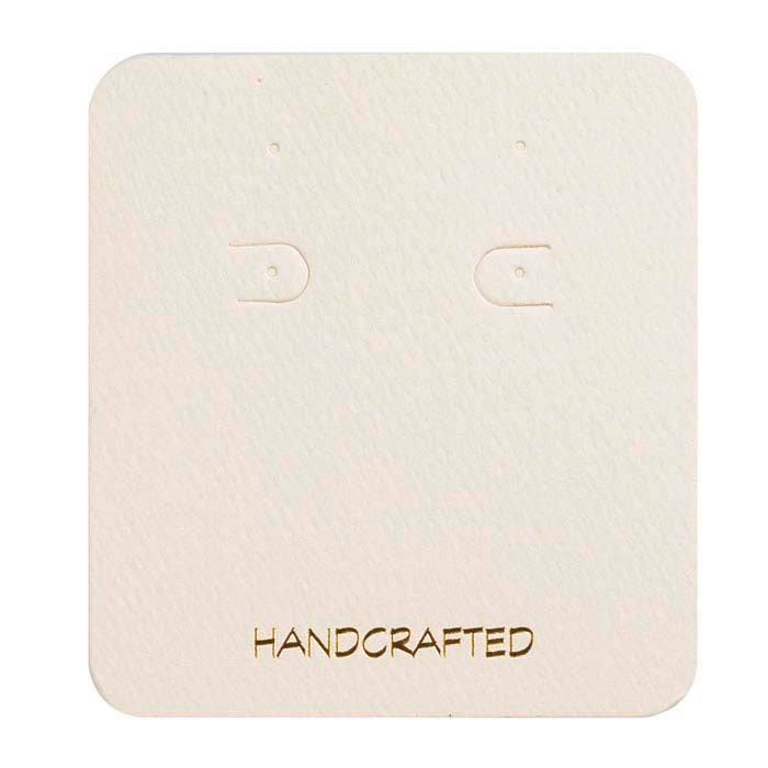 Karta do kolczyków z nadrukiem w kolorze kości słoniowej, do przekłuwanych lub na klipsy