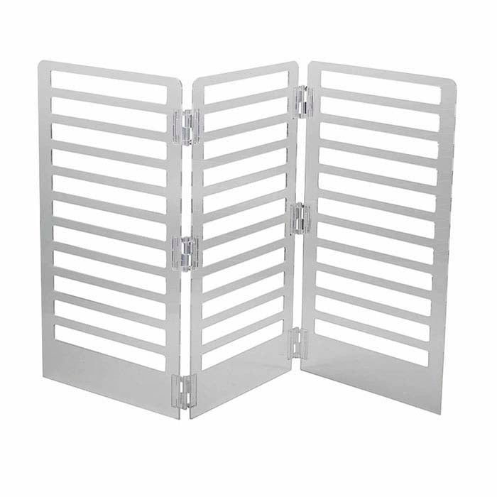 Klar akryl tre-fold hængende kortstander