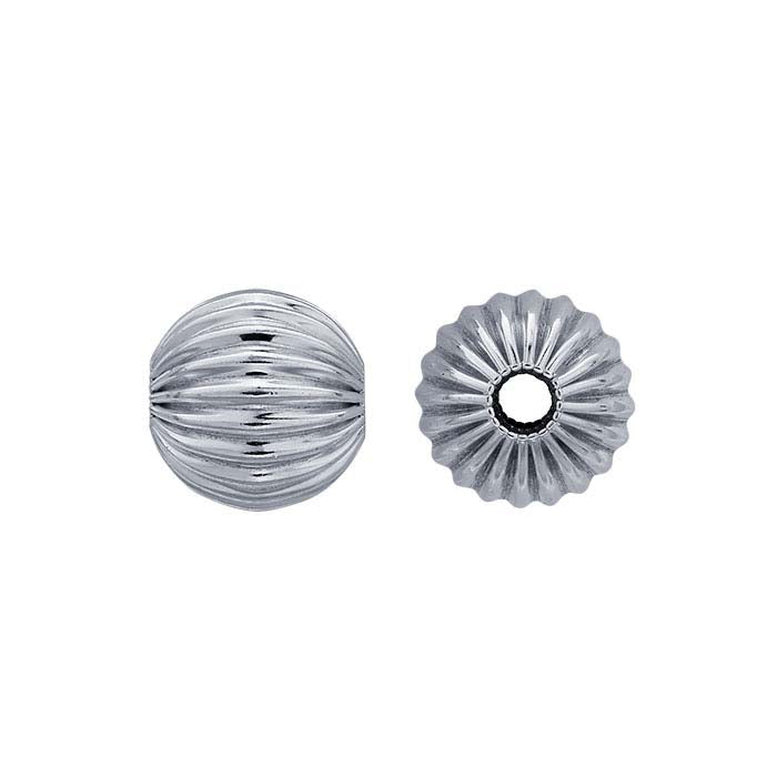 Sterling Silver Round Corrugated Seamless Bead