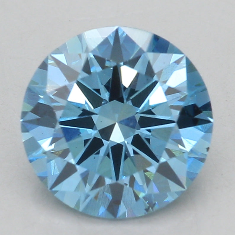 Laboratoriedyrket diamant 1,50 ct, rund, blå, VS2