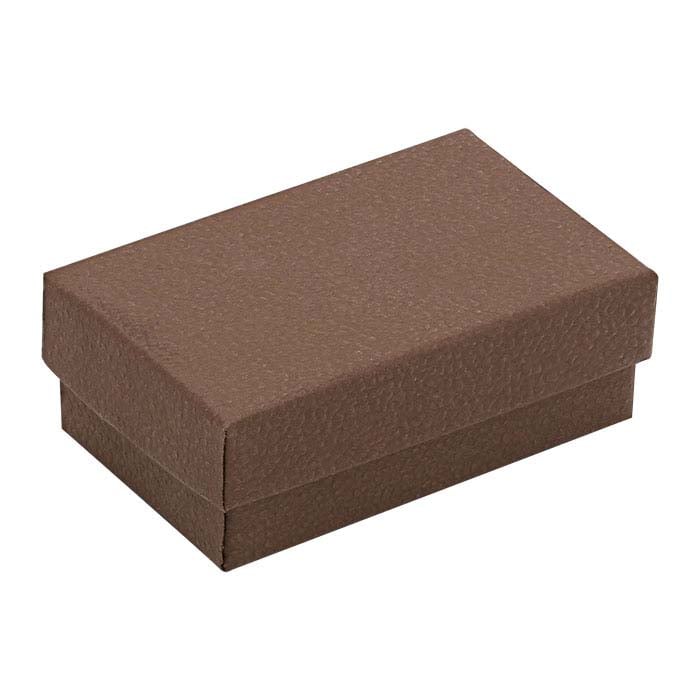 Boîte cadeau texturée en papier recyclé cacao café, 2-1/ largeur x 1-1/ profondeur x 7/ hauteur