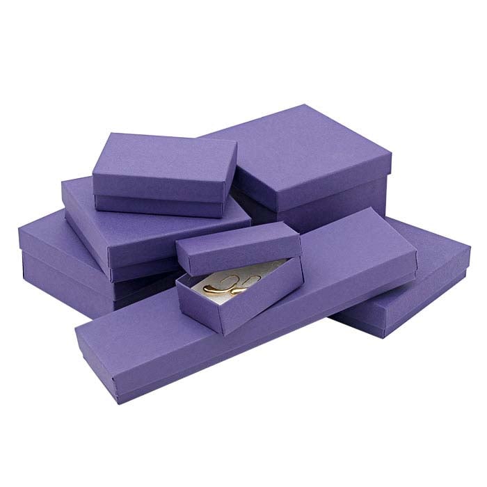 Fioletowe pudełko prezentowe z recyklingowanego papieru, 88,9 mm x 88,9 mm x 38,1 mm