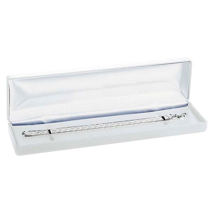 White Faux Leather Bracelet Gift Box