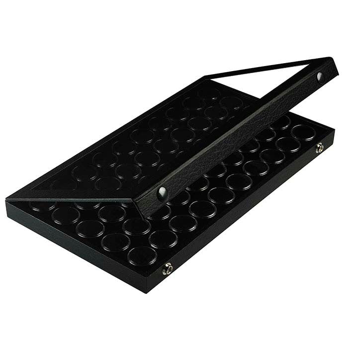 Лоток для драгоценных камней полноразмерный с черной бумагой и защелкивающейся крышкой, с черной подкладкой