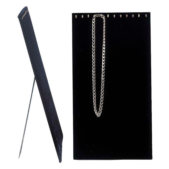 מגש פנימי לרצועת קטיפה שחורה עם ווים מנחושת ומעמד