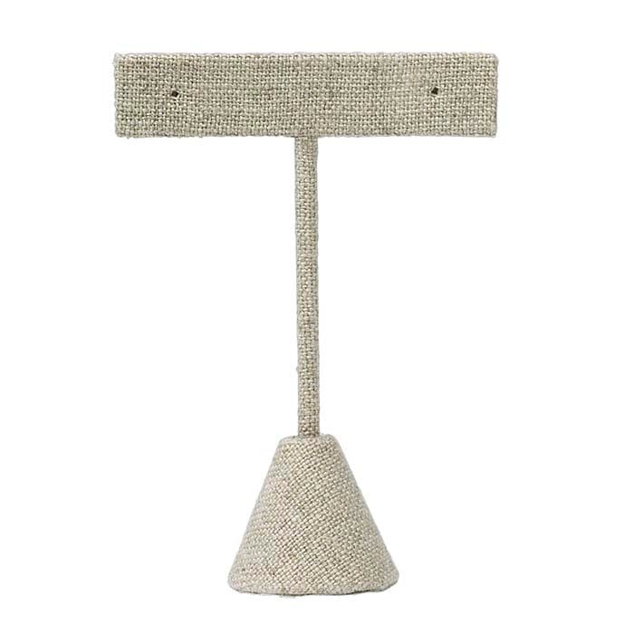Naturlig linned T-stander øreringedisplay, 88,9 mm