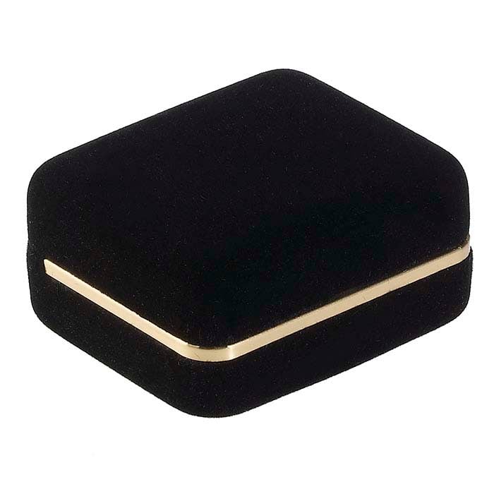 علبة هدايا أقراط صغيرة من المخمل الأسود سهرة