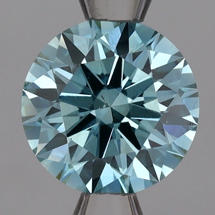 Laboratorijoje užaugintas deimantas 1,30 ct, apvalus, mėlynas, VS2