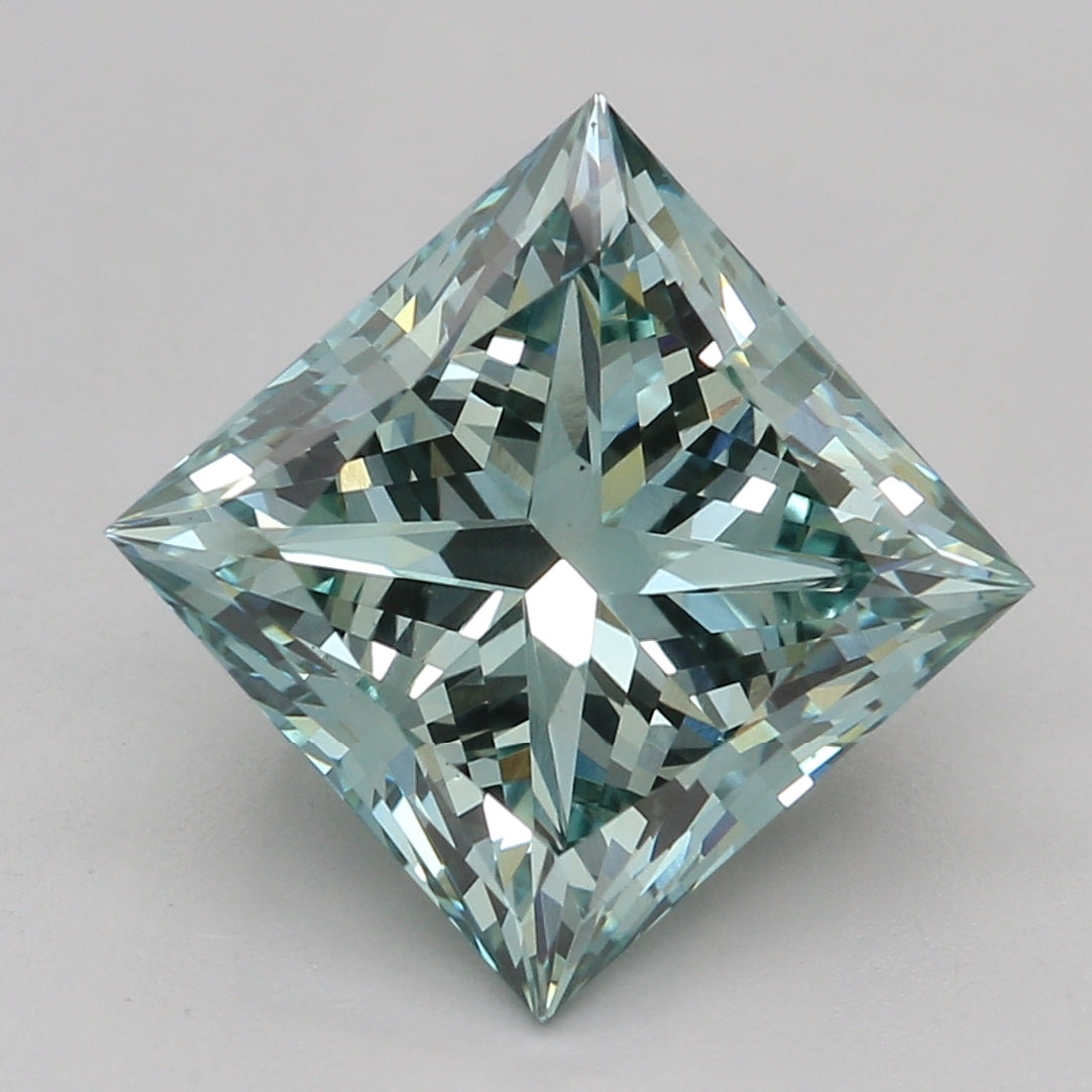 Lab-Grown Diamond 2.51ct, Princess, Blue, VS1