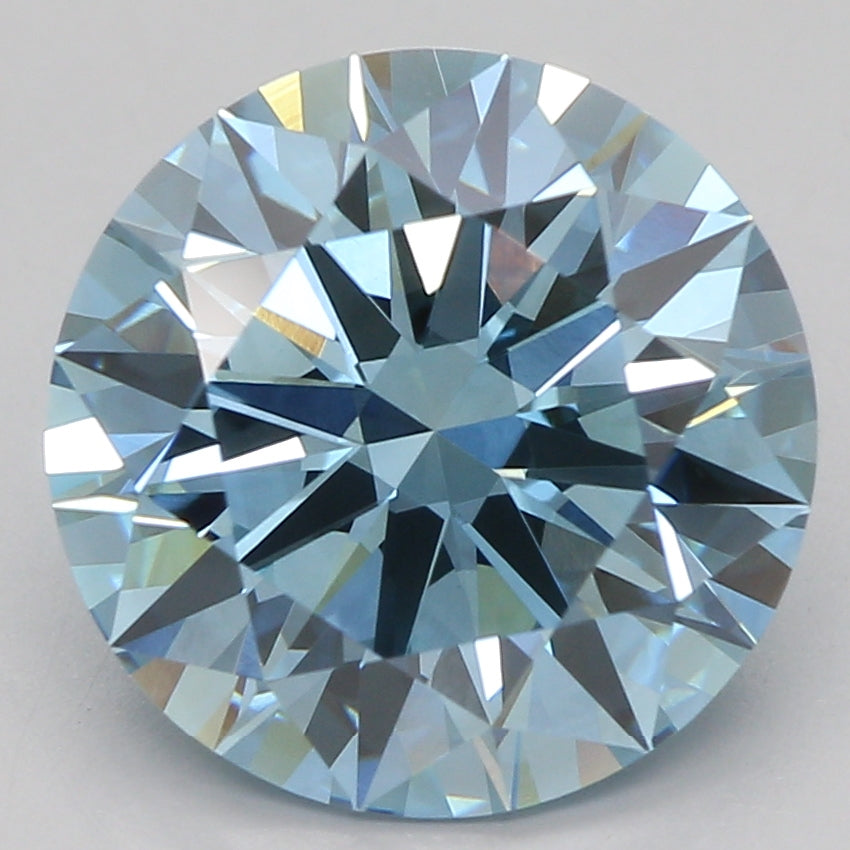 Lab-Grown Diamond 2.58ct, Round, Blue, VVS2