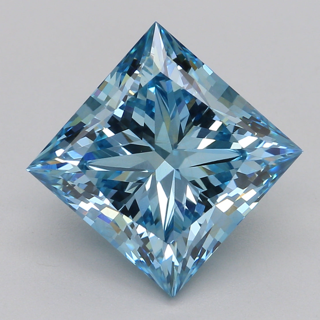 Lab-Grown Diamond 3.18ct, Princess, Blue, VS1