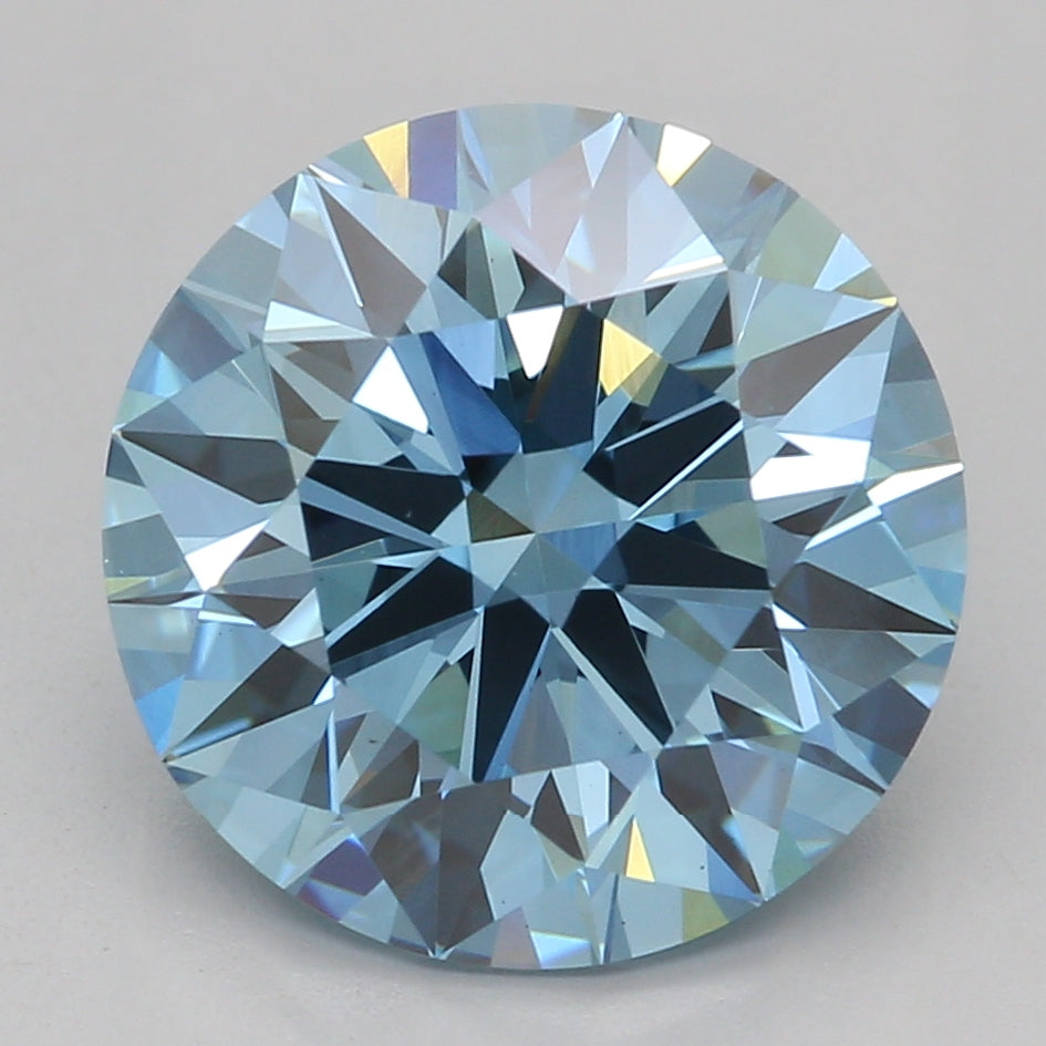 Lab-Grown Diamond 2.55ct, Round, Blue, VS1