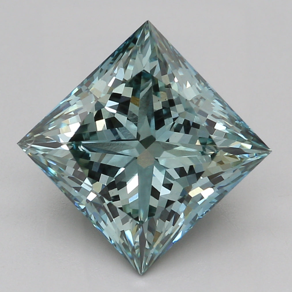 ماسة مزروعة مخبريًا 2.07 قيراط، برنسيس، خضراء، SI1