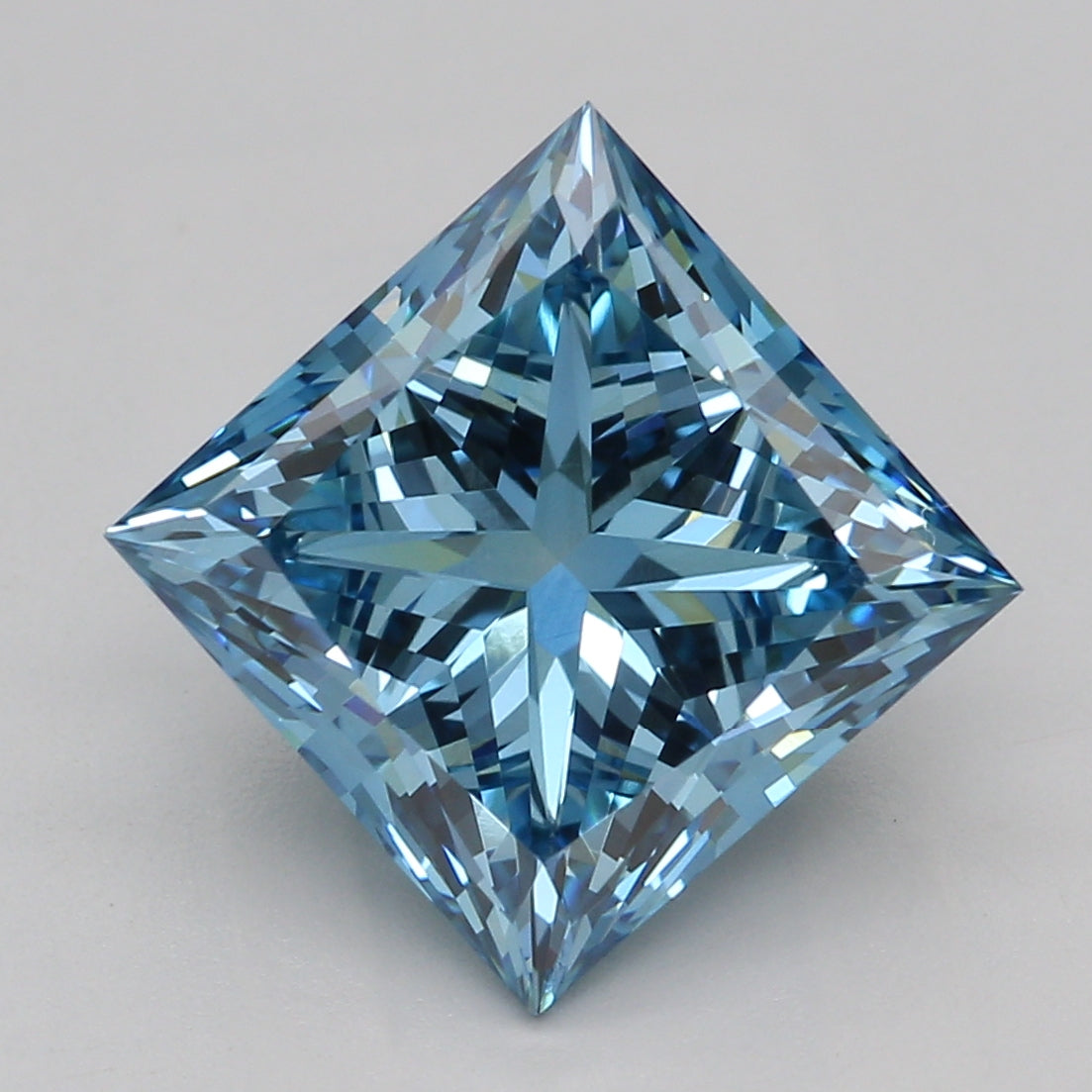 Lab-Grown Blue Diamond 2.57-ct Princess, VVS2