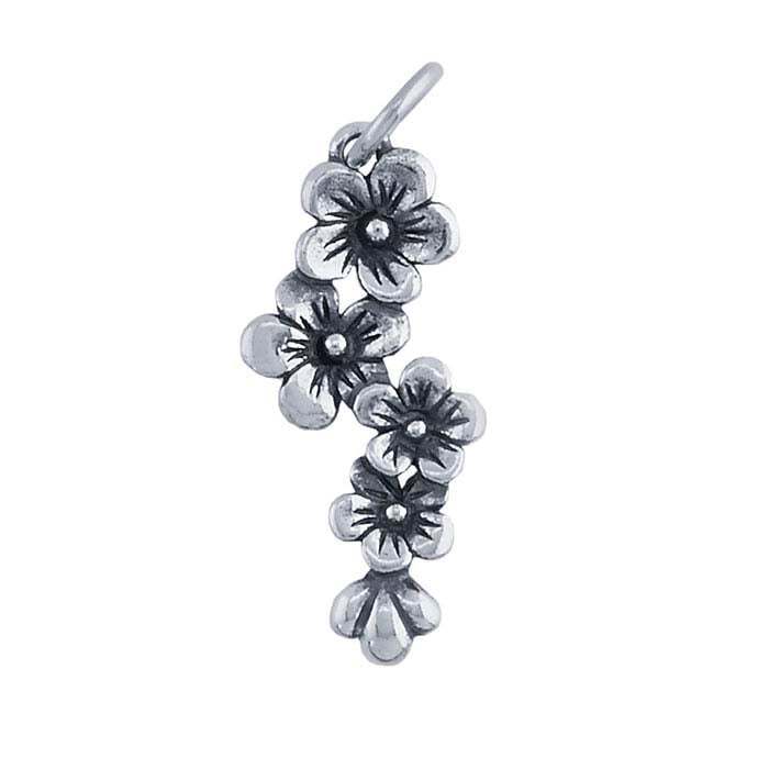 Sterling Silver Cherry Blossoms Pendant