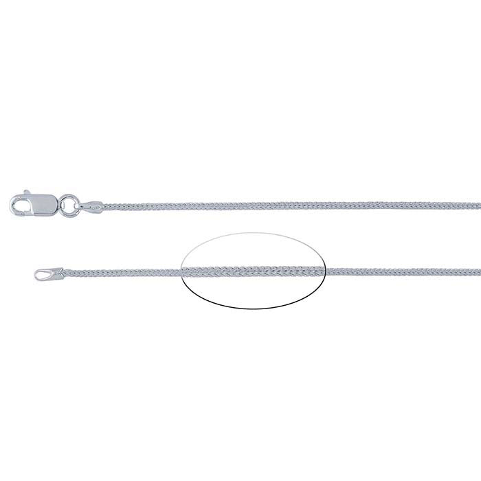 Sterling Silver 1.2mm Round Foxtail Chain