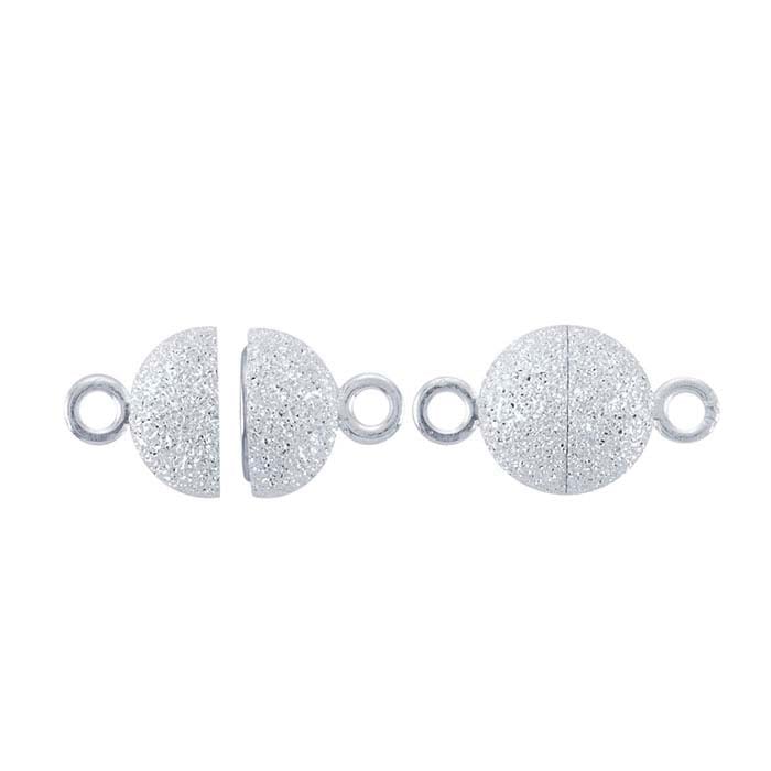 Sterling Silver Round Stardust Magnetic Clasp
