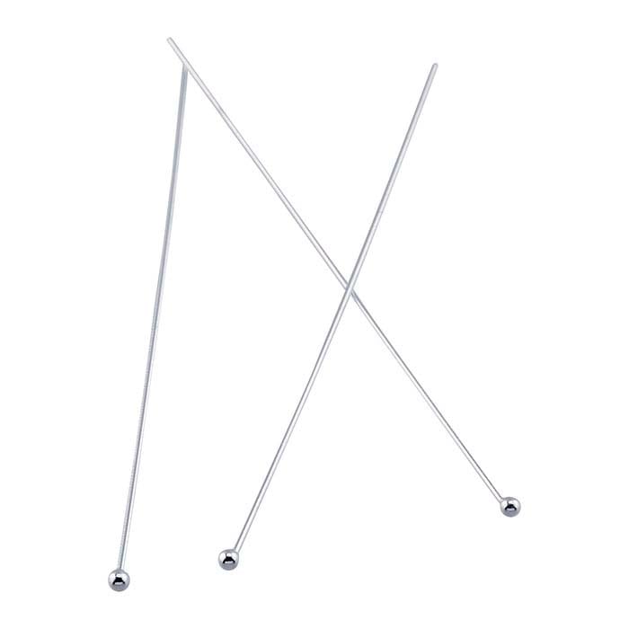 Sterling Silver Ball Head Pin, 0.32mm, 1/2-Hard