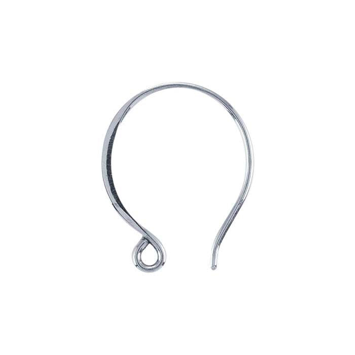 Sterling Silver Flattened Round Ear Wire with Loop