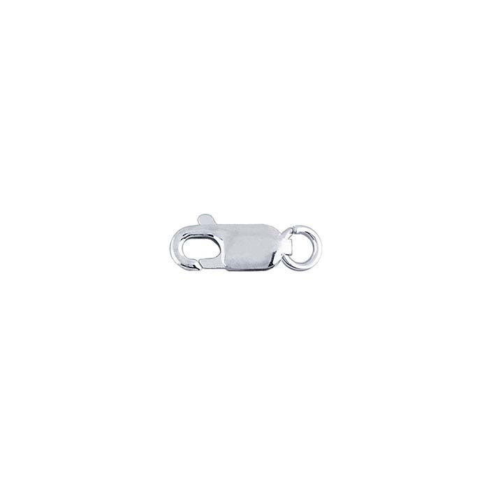 1/10 Silver-Filled Flat Oval Lobster Clasp with Open Ring