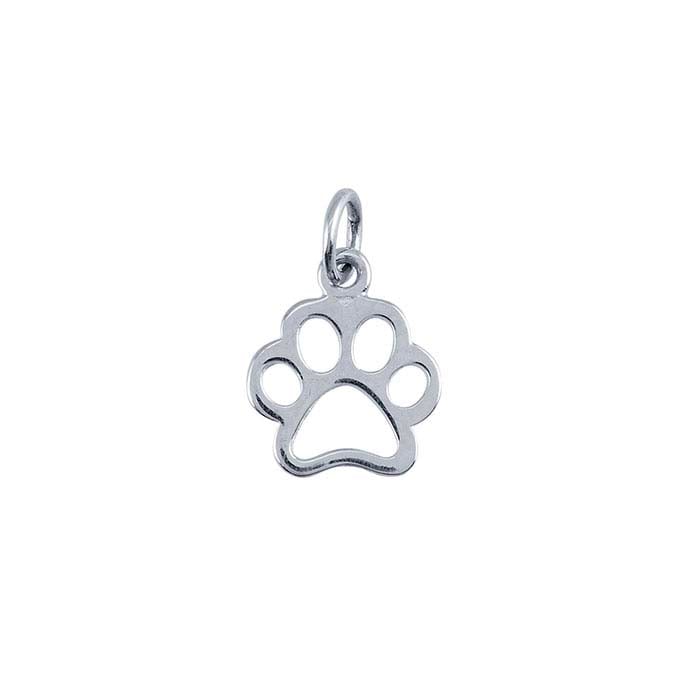 Sterling Silver Open Paw-Print Charm
