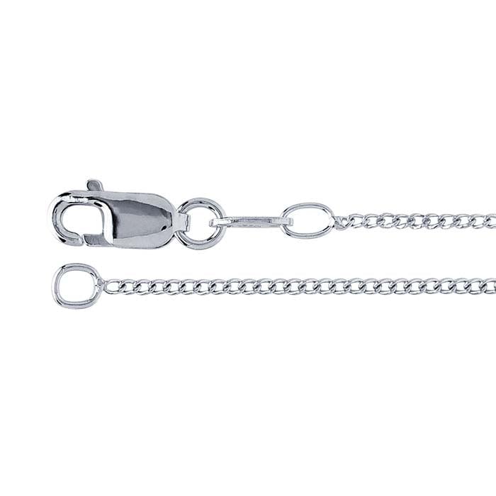 Sterling Silver Rhodium-Plated Curb Chain