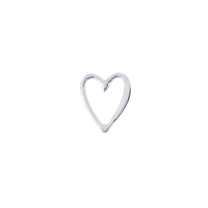 Offene Herzkomponente aus Sterlingsilber für schwebende Glasmedaillons