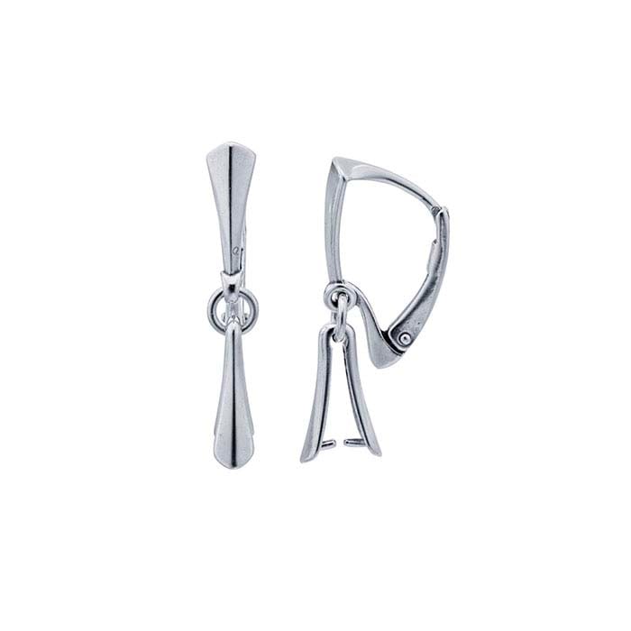 Sterling Silver Lever-Back Ear Wire with Pinch Mounting