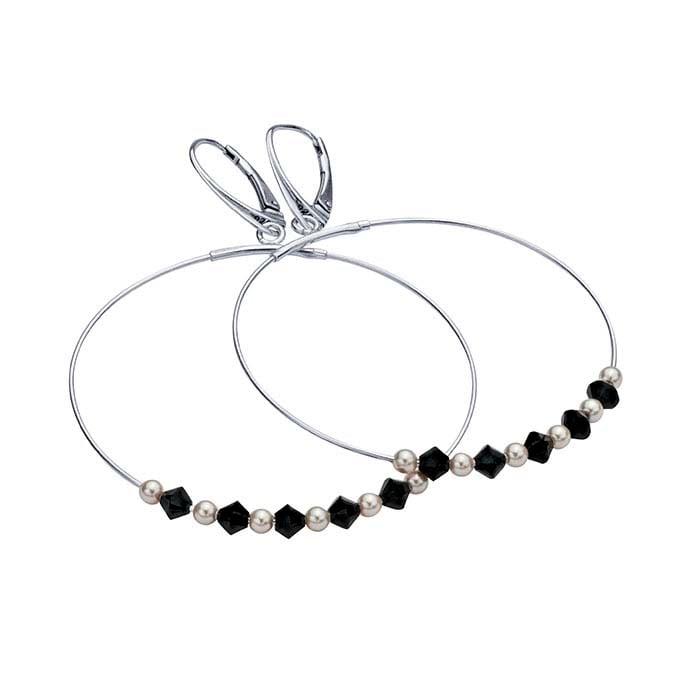 Sterling Silver Lever-Back Ear Wire with Beading Hoop