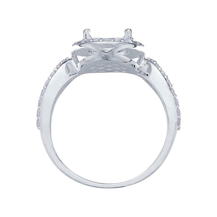 Полуоправа для помолвочного кольца из стерлингового серебра, овальная, 10 x 8 мм