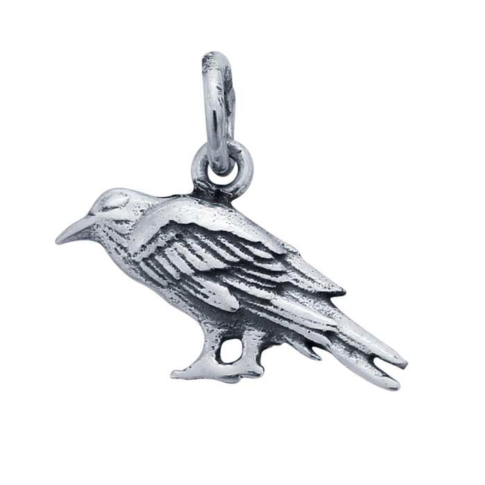 Sterling Silver 3D Raven Charm