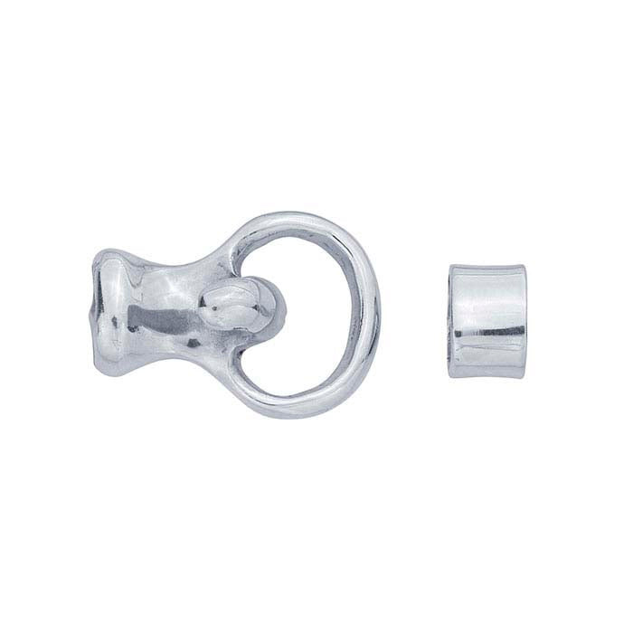 Sterling Silver Hook & Slide Ring Clasp, for Cord