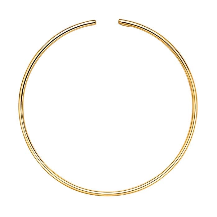 Sterling Silver Yellow Gold-Plated Flex Tube Neck Ring