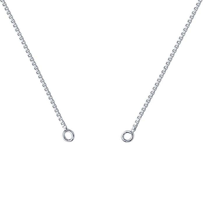 Sterling Silver Box Chain Necklace Component, Adjustable