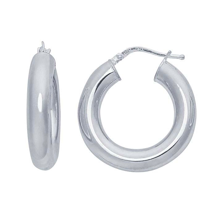 Sterling Silver 5mm Tubing Hoop Earrings