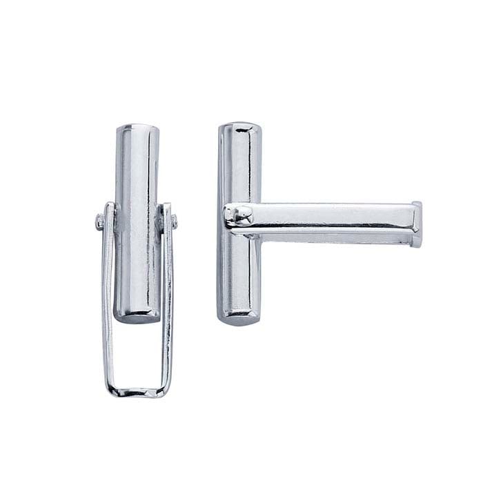 스털링 실버 힌지형 원피스 커프스 링크 백