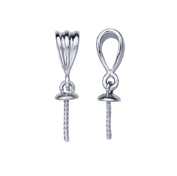 Sterling Silver Corrugated Pearl Pendant Mounting