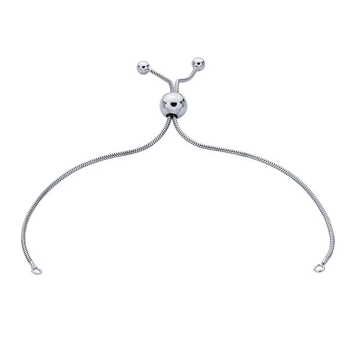 مكون سوار سلسلة أفعى مخيطة من الفضة الإسترلينية، قابل للتعديل