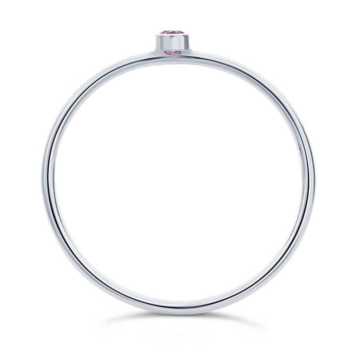 Sterling Silver Light-Purple CZ-Set Ring