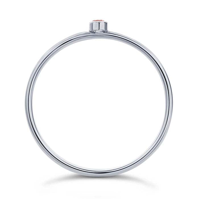 स्टर्लिंग सिल्वर पिंक CZ-सेट रिंग