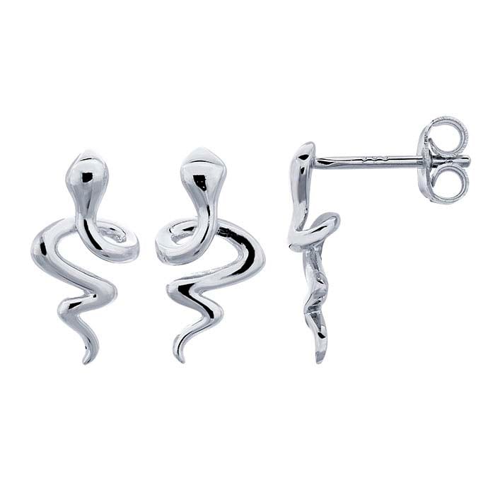 Sterling Silver Snake Post Earrings