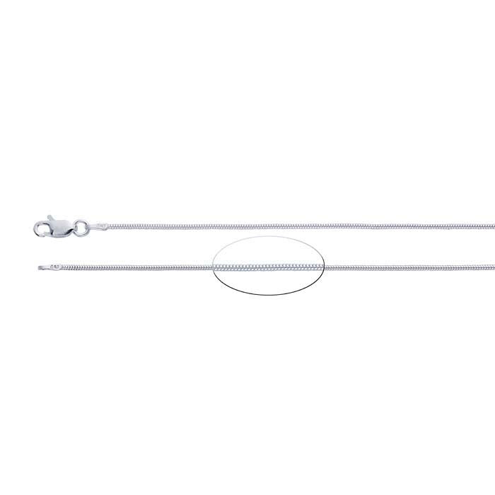 Runde Schlangenkette aus Sterlingsilber, 1,2 mm, ohne Nähte